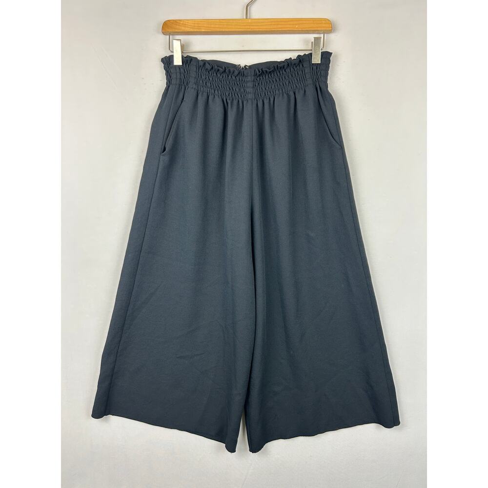 Rachel Comey Wide Leg Cropped Pants Black Elastic Waist Women's Size 4